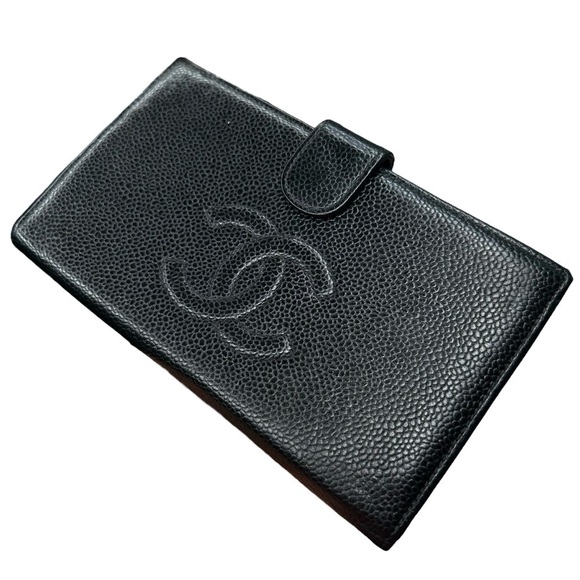 Authentic CHANEL Black Caviar Leather Timeless CC Long Large Wallet Kisslock - Picture 6 of 16